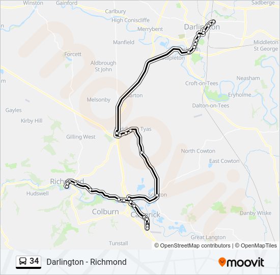 34 Bus Line Map