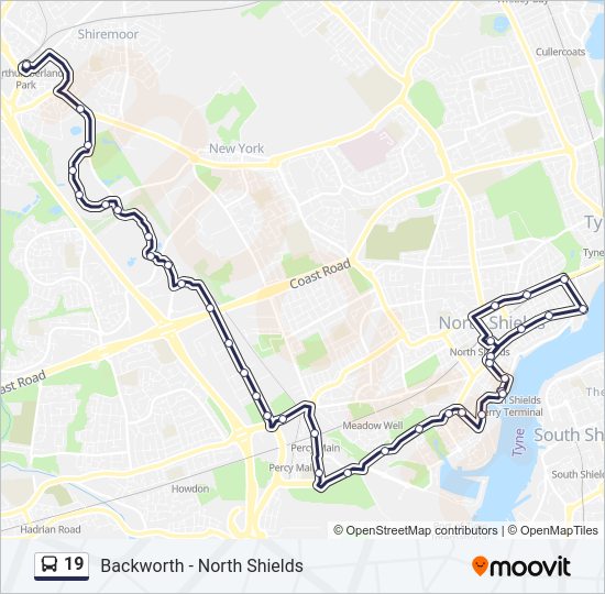 19 Bus Line Map