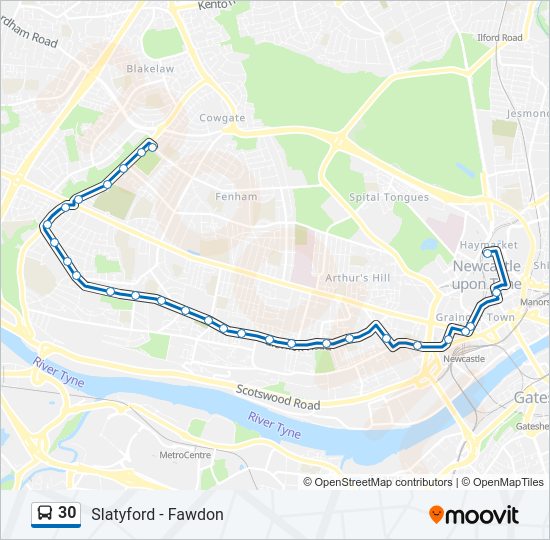 30 Bus Line Map