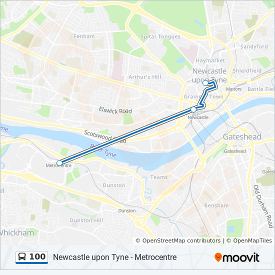 Bus 100 Route Map 100 Route: Schedules, Stops & Maps - Metrocentre (Updated)