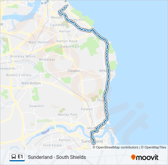 E1 Bus Line Map