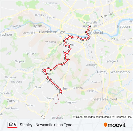 6 Bus Line Map