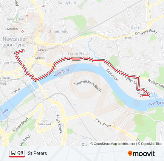 Q3 Bus Line Map