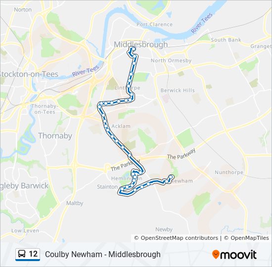 12 Route Schedules Stops Maps Middlesbrough