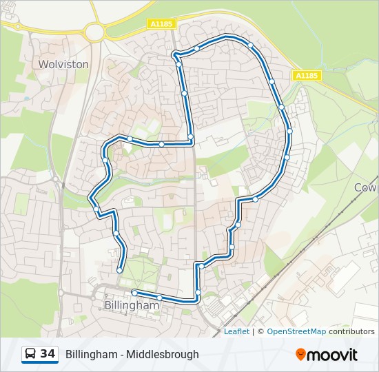 34 Route Schedules Stops Maps Billingham