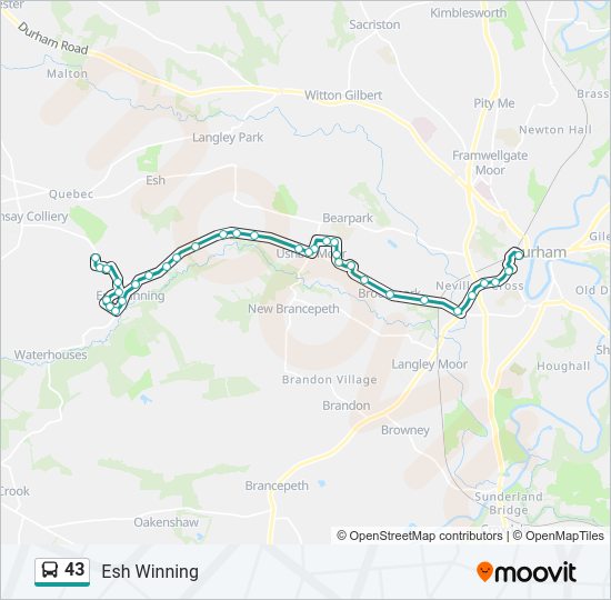 43 Bus Line Map