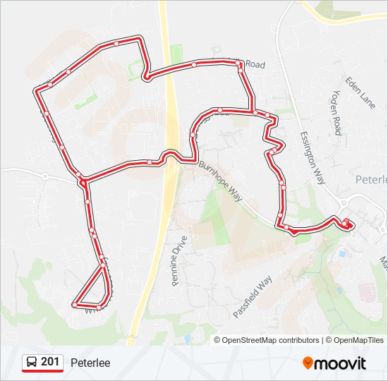 Bus 201 Route Map 201 Route: Schedules, Stops & Maps - Peterlee (Updated)