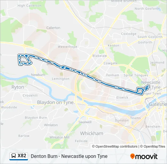 X82 Bus Line Map