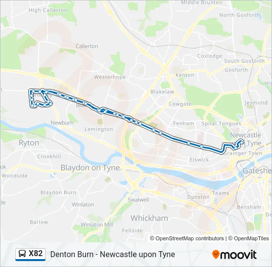 X82 Bus Line Map