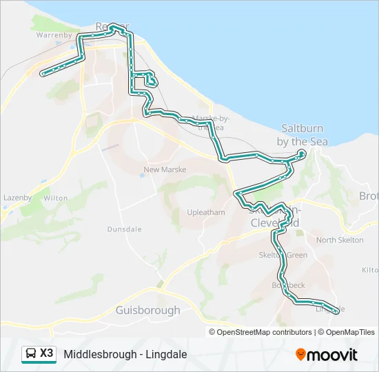 X3 Bus Line Map