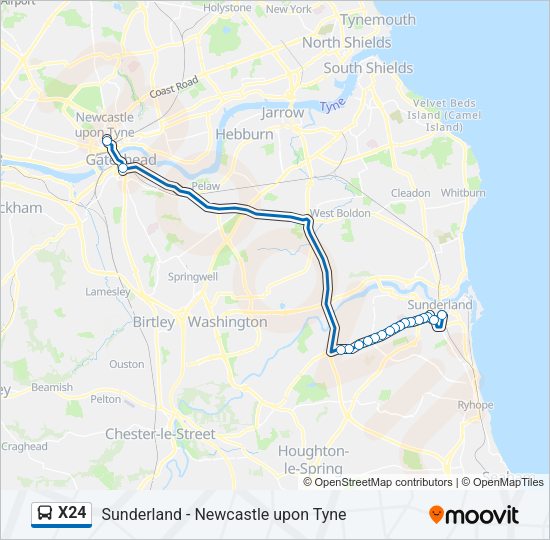 X24 Bus Line Map