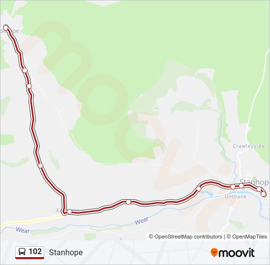 102 bus Line Map