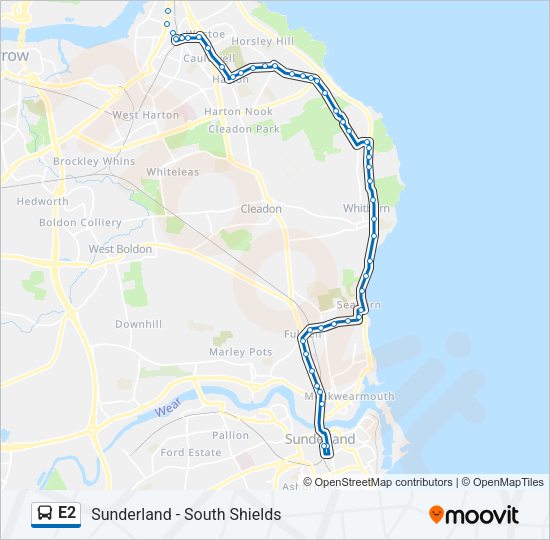E2 Bus Line Map