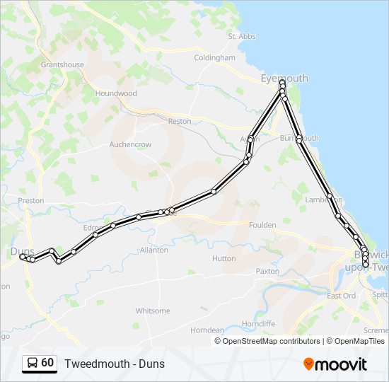 60 Route Schedules, Stops & Maps BerwickUponTweed (Updated)