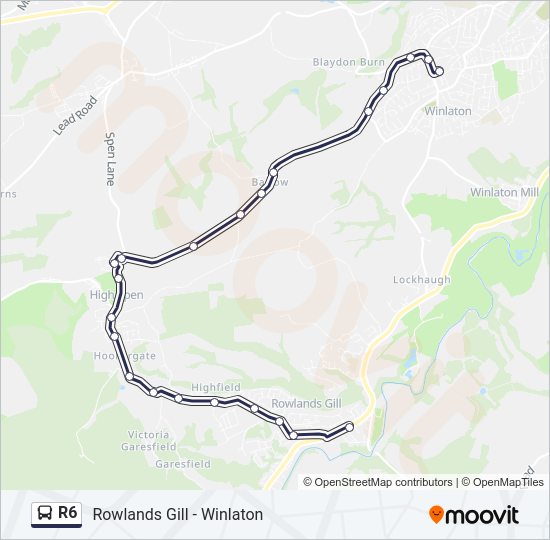 R6 Bus Line Map