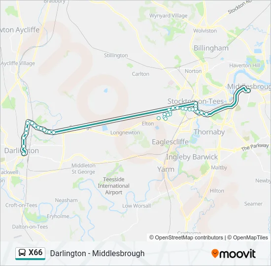 X66 Bus Line Map