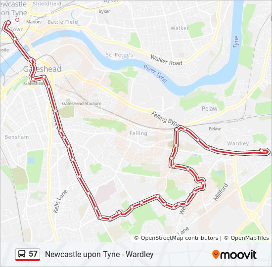 57 Route Schedules Stops And Maps Wardley Updated