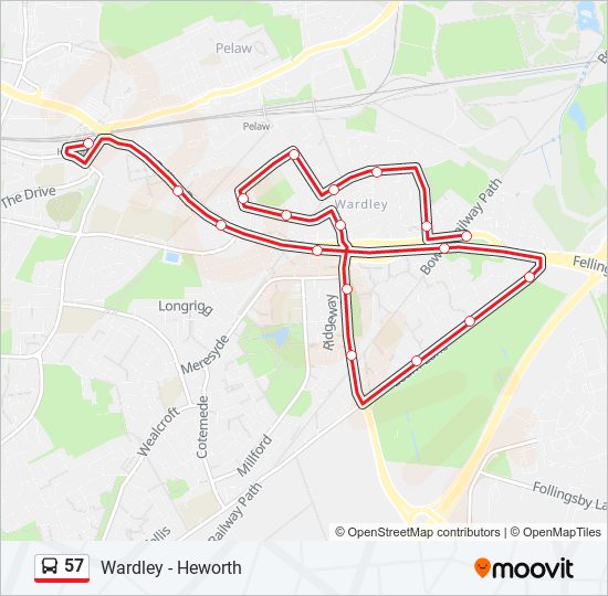 57 Route Schedules, Stops & Maps Heworth (Updated)