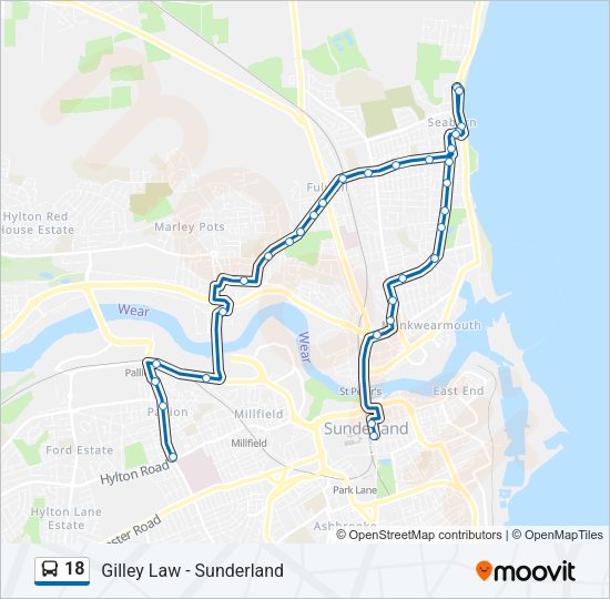 18 Bus Line Map