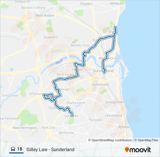 18 Bus Line Map