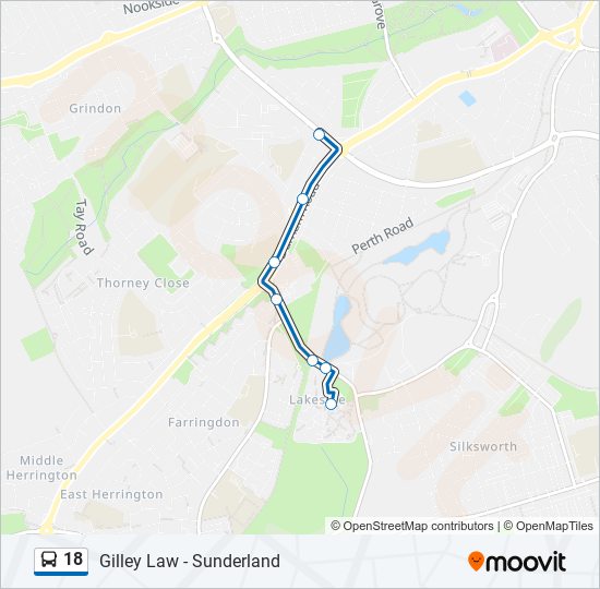 18 bus Line Map