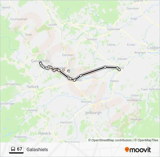 67 Bus Table 67 Route: Schedules, Stops & Maps - Galashiels (Updated)