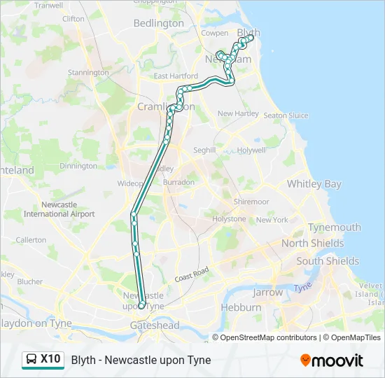 X10 Bus Line Map
