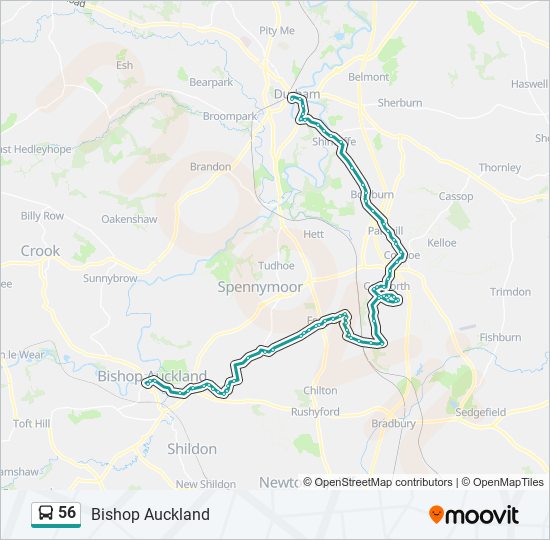 56 Route Schedules Stops Maps Bishop Auckland Updated 