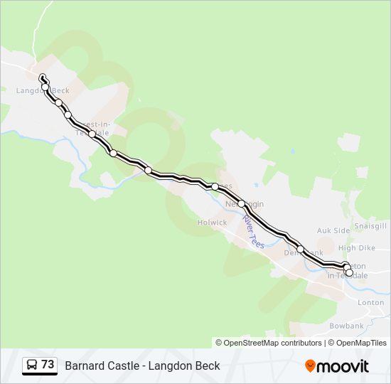 73 Bus Line Map