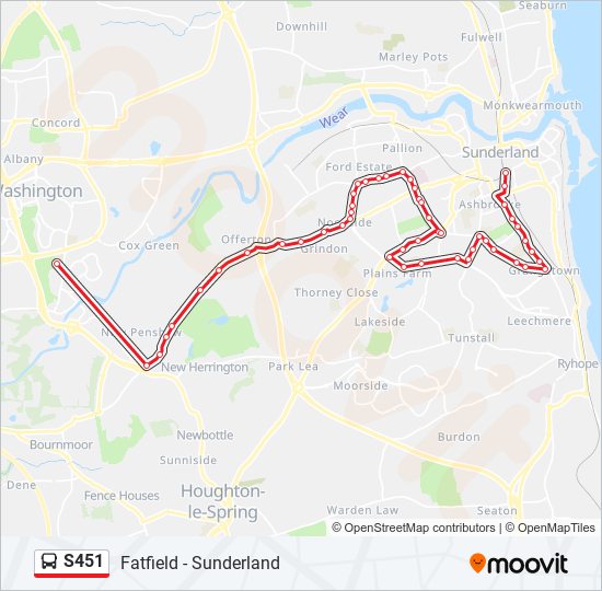 S451 Bus Line Map