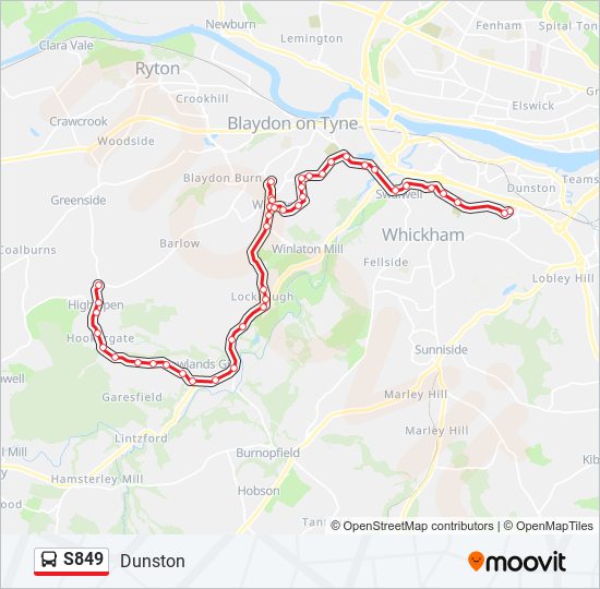 S849 Bus Line Map