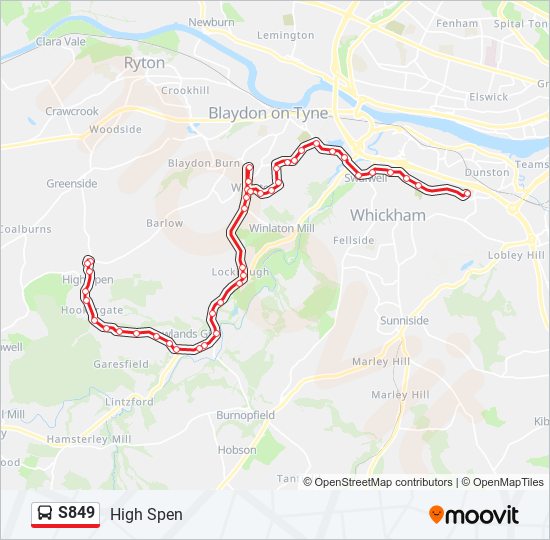 S849 bus Line Map