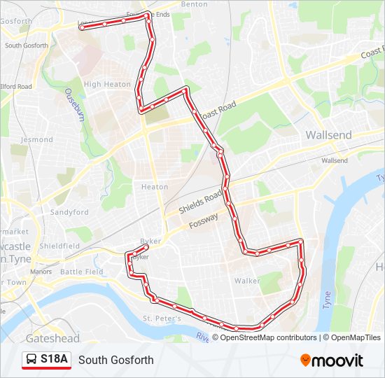 S18A Bus Line Map