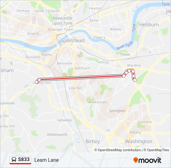 S833 Bus Line Map