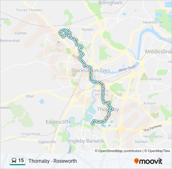 15 Bus Line Map