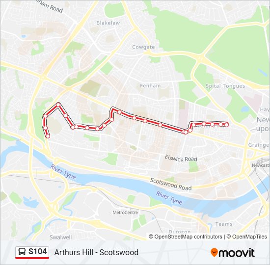 S104 Bus Line Map