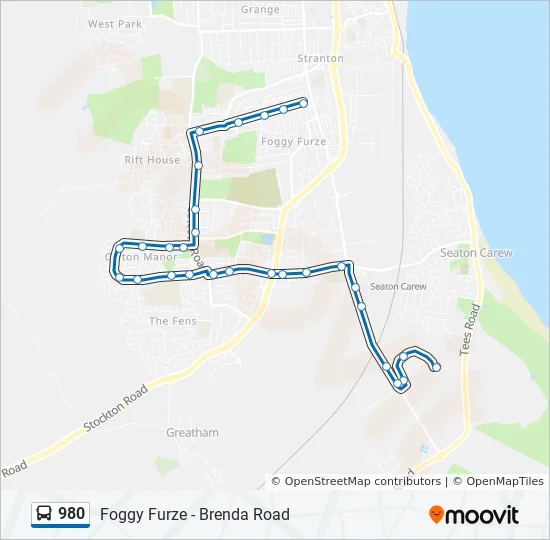 Bus 980 Route Map 980 Route: Schedules, Stops & Maps - Brenda Road (Updated)