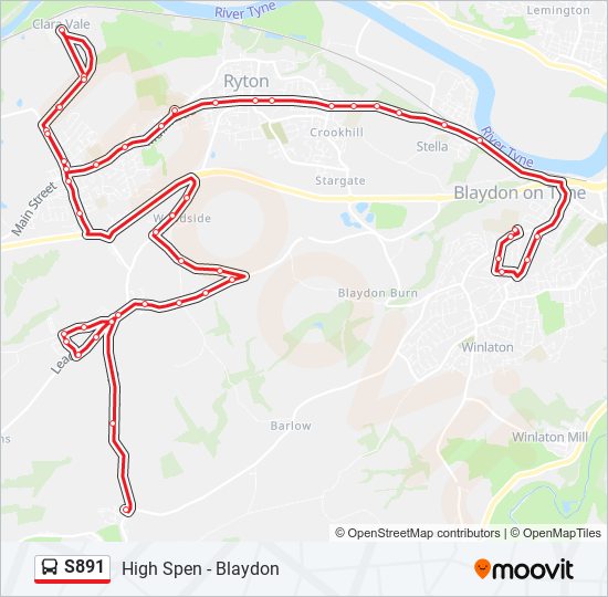 S891 bus Line Map