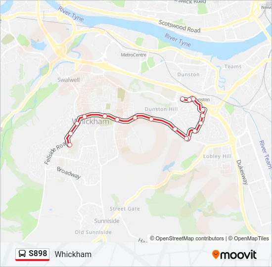 S898 Bus Line Map