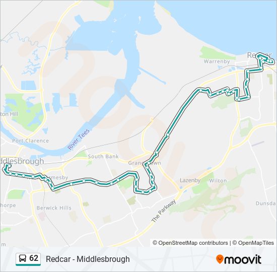 62 bus Line Map