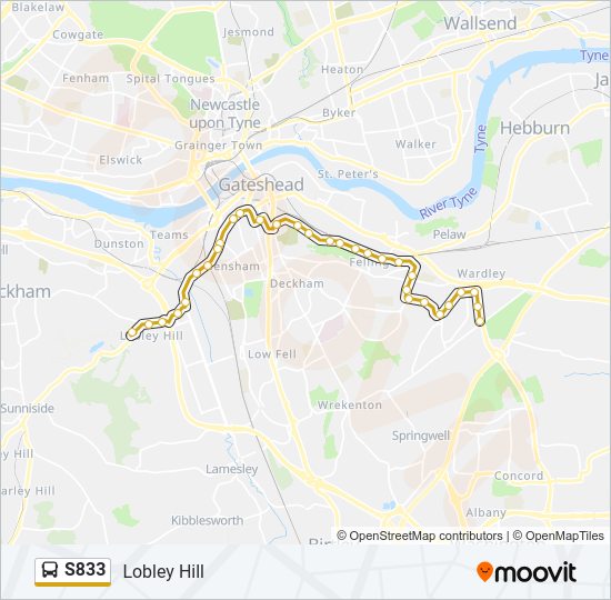 S833 Bus Line Map