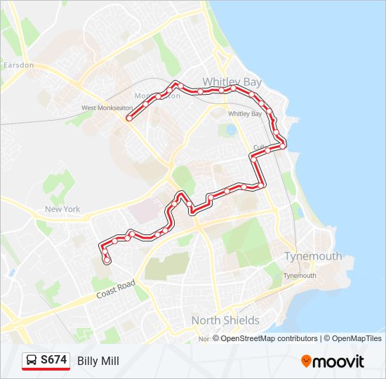 S674 Bus Line Map