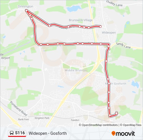 S116 Bus Line Map