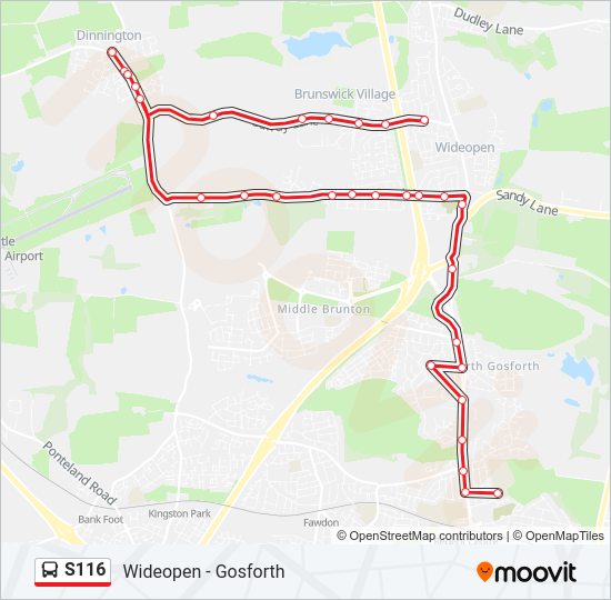 S116 bus Line Map