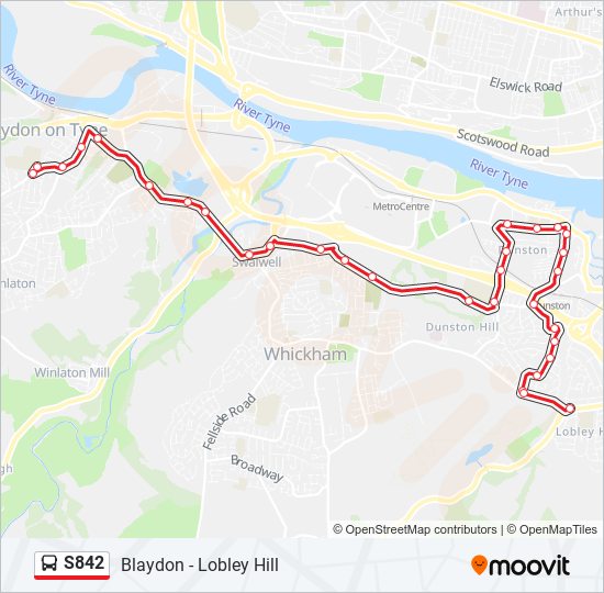 S842 Bus Line Map