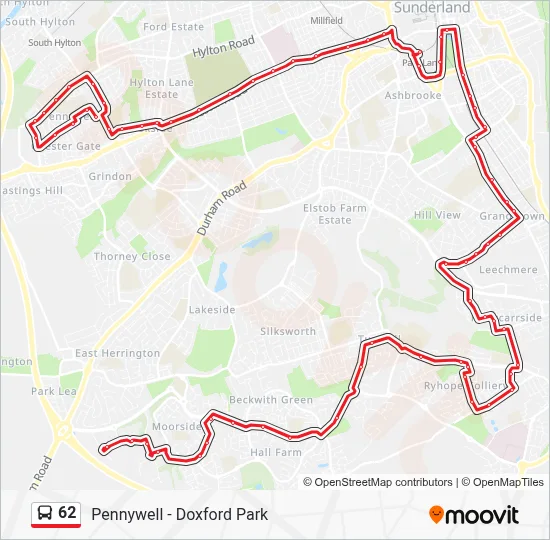 62 Route: Schedules, Stops & Maps - Doxford Park (Updated)