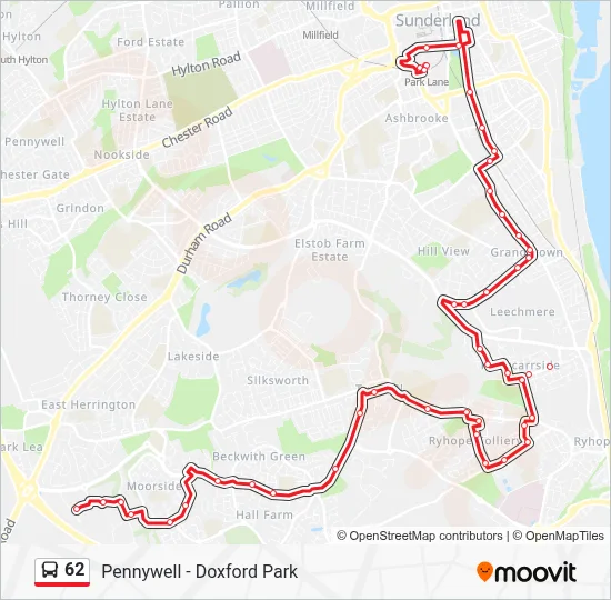 62 Route: Schedules, Stops & Maps - Sunderland (Updated)