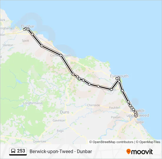 253 Route: Schedules, Stops & Maps - Dunbar (Updated)