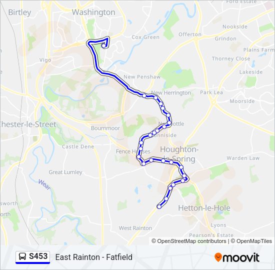S453 Bus Line Map
