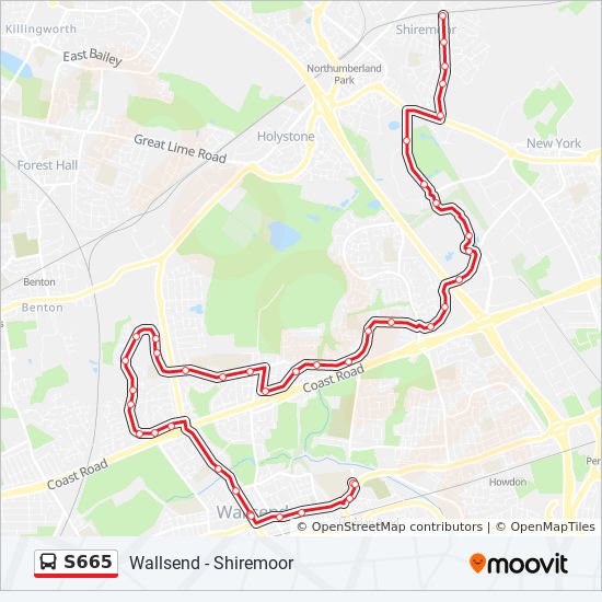 S665 Bus Line Map